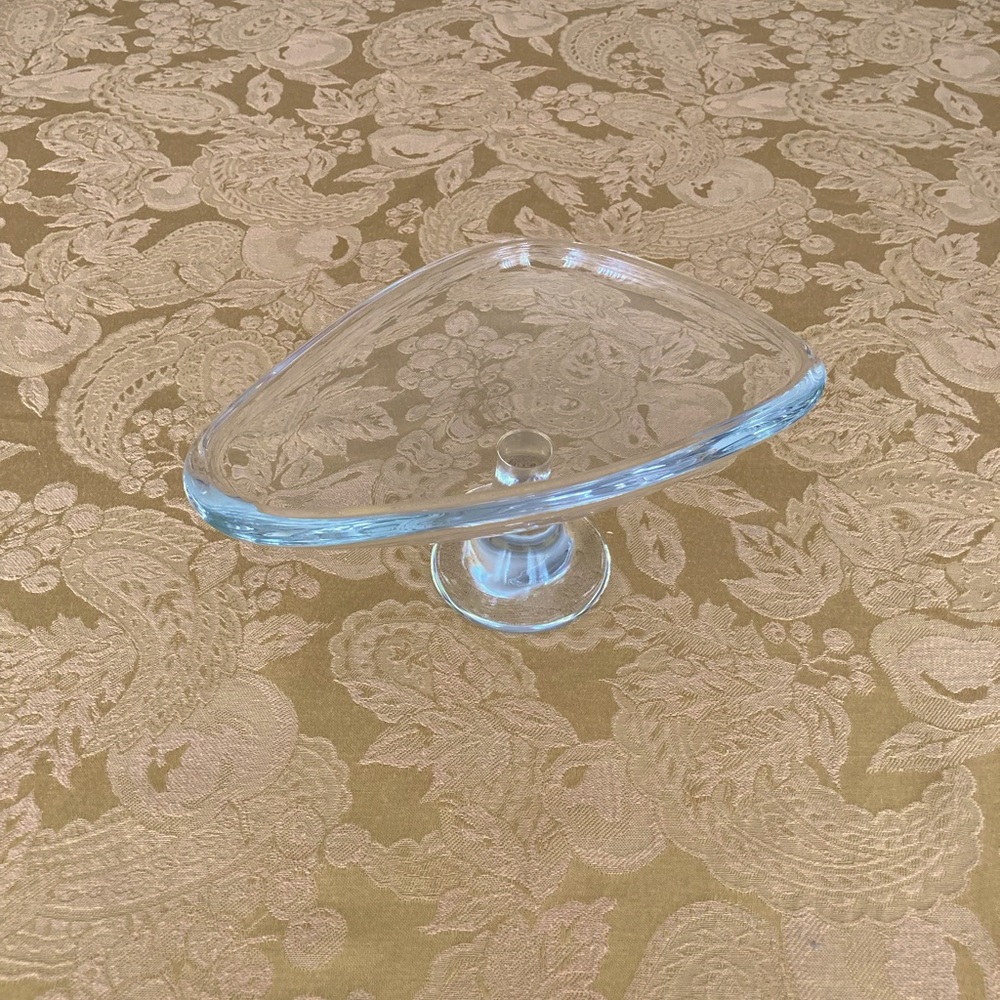 New in box Footed glass serving plate Made in Germany